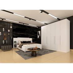 Guarda roupa casal grande 6 portas 2,39m - Veneza-Neve - Tcil Móveis