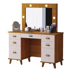 Penteadeira Camarim New Seul Freijó-maní Sem Banqueta - Móveis Luapa Freijó-maní