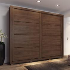 Guarda Roupa Casal 02 Portas Deslizantes Parma Henn Castanho