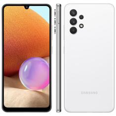 Smartphone Samsung Galaxy A32 Branco 128GB, 4GB RAM, Tela Infinita 6.4", Câmera Traseira Quádrupla, Bateria de 5000mAh, Dual Chip e Octa Core