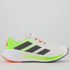 Tênis Adidas Questar 3 Branco e Verde-Masculino