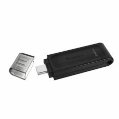 Pen Drive Kingston USB-C portátil e leve DataTraveler 70 64 GB com USB 3.2 Geração 1 velocidades DT70/64 GB, preto