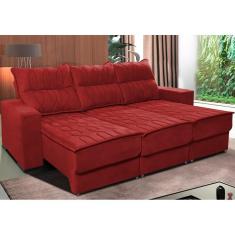 Sofá Retrátil e Reclinável 2,25m Cama inBox Canadá. com Molas Velusoft