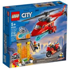Lego Helicóptero De Resgate Dos Bombeiros 212 Peças 60281