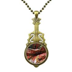 DIYthinker Colar multicolorido com textura de pedra, estampa de ilustração, joia antiga com pingente de música