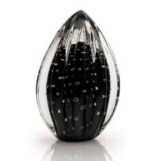 Vaso Pinha Em Cristal Murano Preto  São Marcos