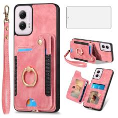 Asuwish Capa de celular para Motorola Moto G Power 5G 2024 capa carteira com protetor de tela de vidro temperado e alça de pulso RFID suporte para cartão de crédito anel acessórios para celular G5