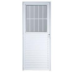 Porta social 2,10x60 lado ESQUERDO no alumínio branco