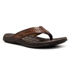 Chinelo Pegada Masculino Couro Enfeite Metalizado 131221