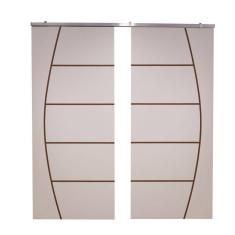 Porta Dupla Branco Prime Frisada Kit Alumínio F04 - 210x140