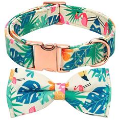 Thankspaw Coleira de cachorro com gravata borboleta ajustável, estampas fofas, primavera, verão, macias, para cães pequenos, médios e grandes, meninos ou meninas