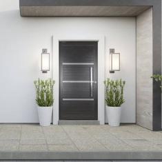 Porta de Aluminio Lambril Pivotante 220x120cm com Puxador Preto