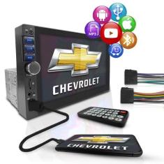 Central Multimídia Universal Mp5 Bt 1 Din 7 Espelha Dvd Câm Chevrolet 