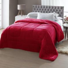 Edredom Queen Dupla-Face Atrium Flannel Vermelho Jolitex Ternille - IN
