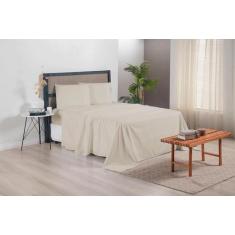 Jogo de Lençol Completo Casal King Size Versatile Ponto Palito 4 Peças