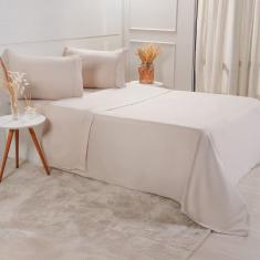 Jogo de Cama Queen Serenitá 4 Pçs Bordado Festonê 158x198x35cm