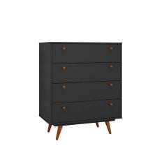 Cômoda Retrô 4 gv Preta