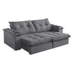 Sofá Retrátil E Reclinável 2 Lugares 290cm M164 Cinza Escuro