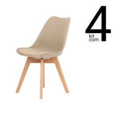 Conjunto 4 Cadeiras Saarinen Wood Fendi
