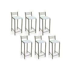 Banqueta Gênova B705 Kit 6 Un Bronze/branco 106 - Kappesberg