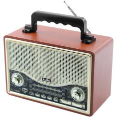 Caixa De Som Bluetooth Usb Sd Rádio Fm Bege El1706bt