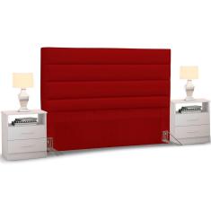 Cabeceira Cama Box Casal King 195cm Greta Corano E 2 Mesas De Cabeceira Flex Dm1 Branco - Mpozenato Corano Branco