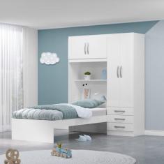 Guarda Roupa Infantil com Cama 4 Portas 3 Gavetas Lisboa Espresso Móve