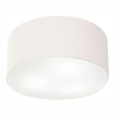 Plafon Cilíndrico Md-3055 Cúpula Em Tecido 80x21cm Branco - Bivolt