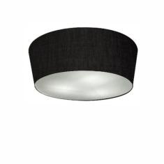 Plafon Cone Md-3003 Cúpula Em Tecido 12/40x35cm Preto - Bivolt