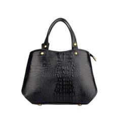 Bolsa pequena de couro croco Megan-Feminino