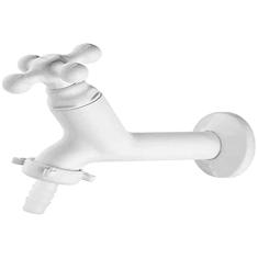 TORNEIRA 10CM COM BICO MANGUEIRA PARA TANQUE MARUJÁ BRANCO