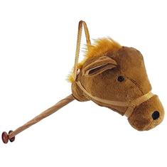 Cavalo De Pelúcia Com Som E Rodas - Lovely Toys, Marrom