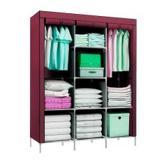 Guarda Roupa Decoteam Dobrável De Pano Vinho 88130B-3