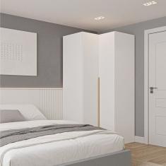 Guarda-roupa Modulado de Canto 2 Portas Jade Cabecasa Madeiramadeira Branco Fosco