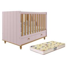 Berço Americano Candy com 2 Gavetas e Colchão Supreme - Permóbili Baby