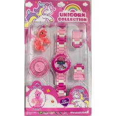 Lego Relógio Aranha Infantil Pulseira Ajustável + Mini Boqueninho Giratório 360