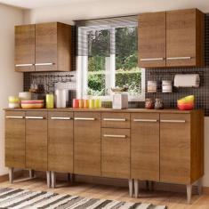 Cozinha Completa Madesa Emilly King com Balcão e Armário, Rustic