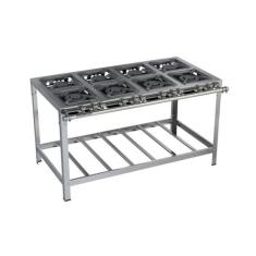 Fogão Industrial 8 bocas 30x30 Luxo Aço Inox 304 Metalmaq, Gás de Boti