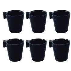 Jogo de Xicaras de Café Cerâmicas Black 6 Peças - Mimo