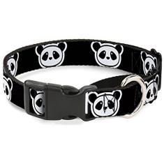 Buckle-Down Coleira para cachorro Martingale - repetição de urso panda - 2,5 cm de largura - serve para pescoço de 38 a 66 cm - Grande