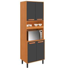 Paneleiro Napoles 4 Portas Itatiaia Cor Cinamomo Grafite