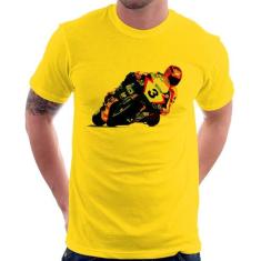 Camiseta Motorcycle Racing - Foca na Moda, Amarelo, G