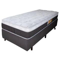 Cama Box Solteiro + Colchão Relaflex Regent 88x188x59 Mola Verticoil V