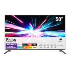 Smart TV Philco 50" 4K LED Ultra HD PTV50VA4REGB Sistema Operacional Roku TV e Entradas USB e HDMI
