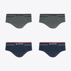 Kit 4 Cuecas Slip Lupo Fio Texturizado Sem Costura Sortidos 00624-003,