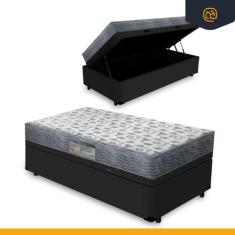 Box Baú Colchão de Espuma D33 Ortobom Iso 100 Solteiro 88 cm, Preto
