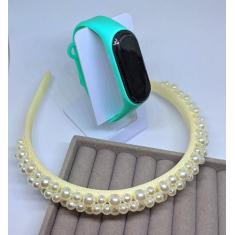 Kit Relógio Digital Led Prova água Bracelete Adulto Infantil Feminino 