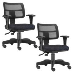 Kit 02 Cadeiras Giratória Zip L02 Executiva Ergonômica Escritório Linh