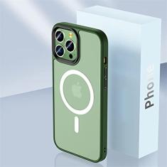 Capa de carregamento sem fio magnética fosca translúcida para iPhone 14 13 12 11 Pro Plus Max Capa dura sólida para PC, DG, para iPhone 14