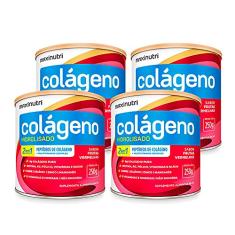 Kit 04 Colageno Hidrolisado 2 em 1 Sabor Frutas Vermelhas 250g Loja Maxinutri